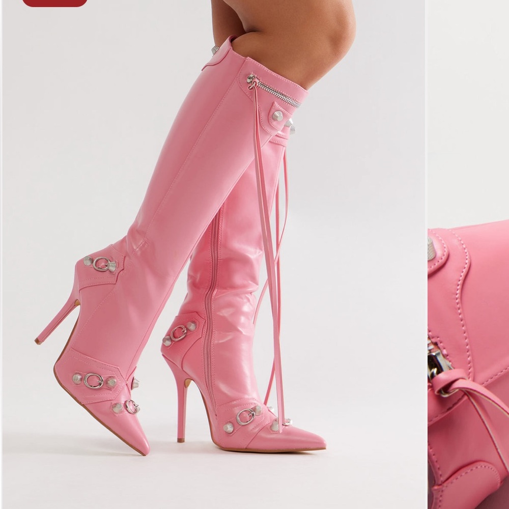 Fashion Nova Pink Stiletto Boots
